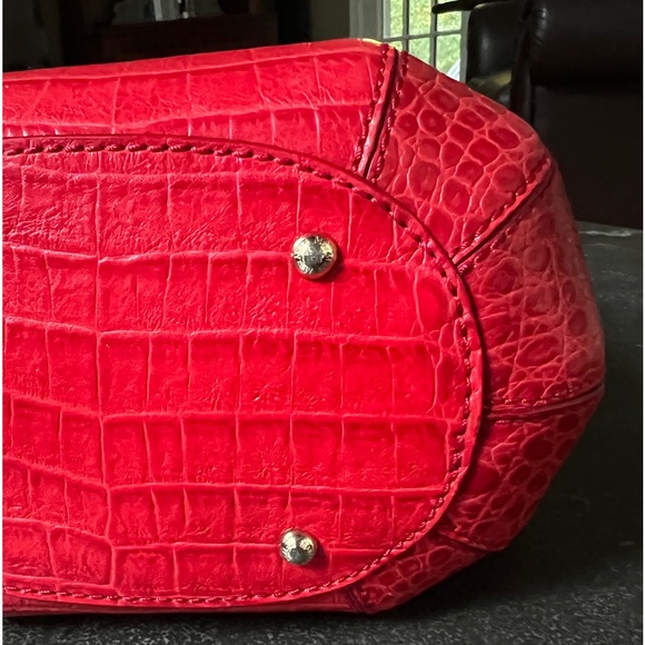 Max Mara Embossed Red Leather Bucket Bag - Picture 9 of 13